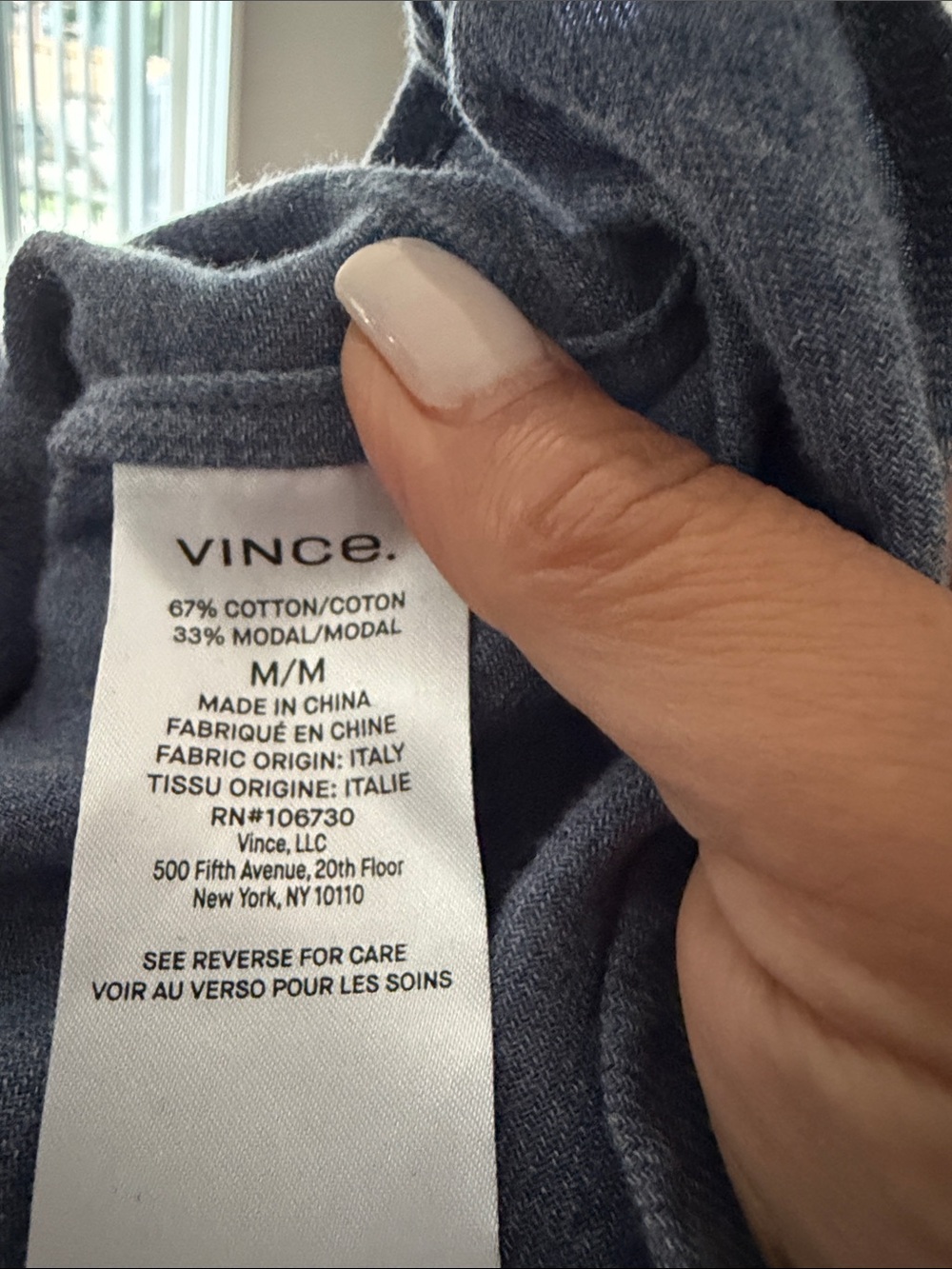VINCE Band Collar Button Down Shirt NWOT M - Picture 6 of 6